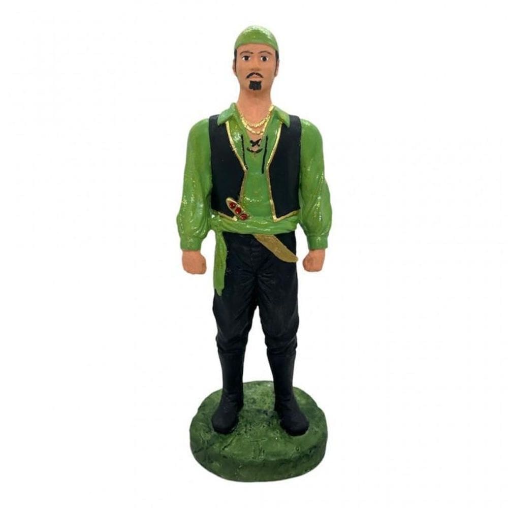 Escultura cigano verde claro 25 cm resina