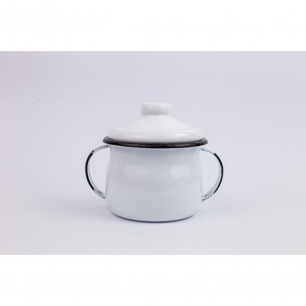 Açucareiro Esmaltado Branco 500ml Esmaltados Silva 2319