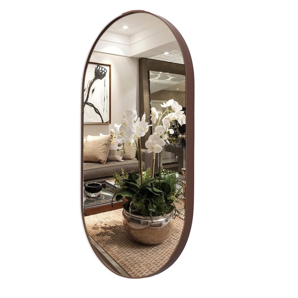Espelho decorativo caramelo oval moderno lavabo banheiro