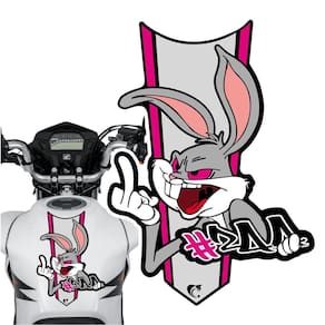 Adesivo Faixa Gravata Sem Resina Moto Pernalonga Rosa Cor Rosa
