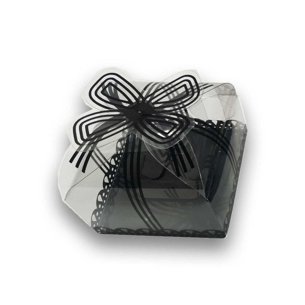 Caixa para 4 brigadeiros com laço, 10 unidades, preto