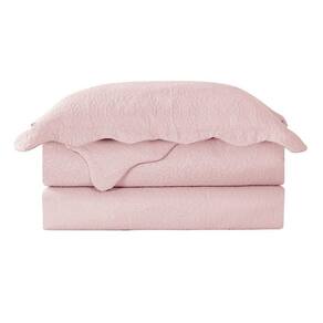 Colcha mandi king 03 peças 2,80x2,60 rosê camesa