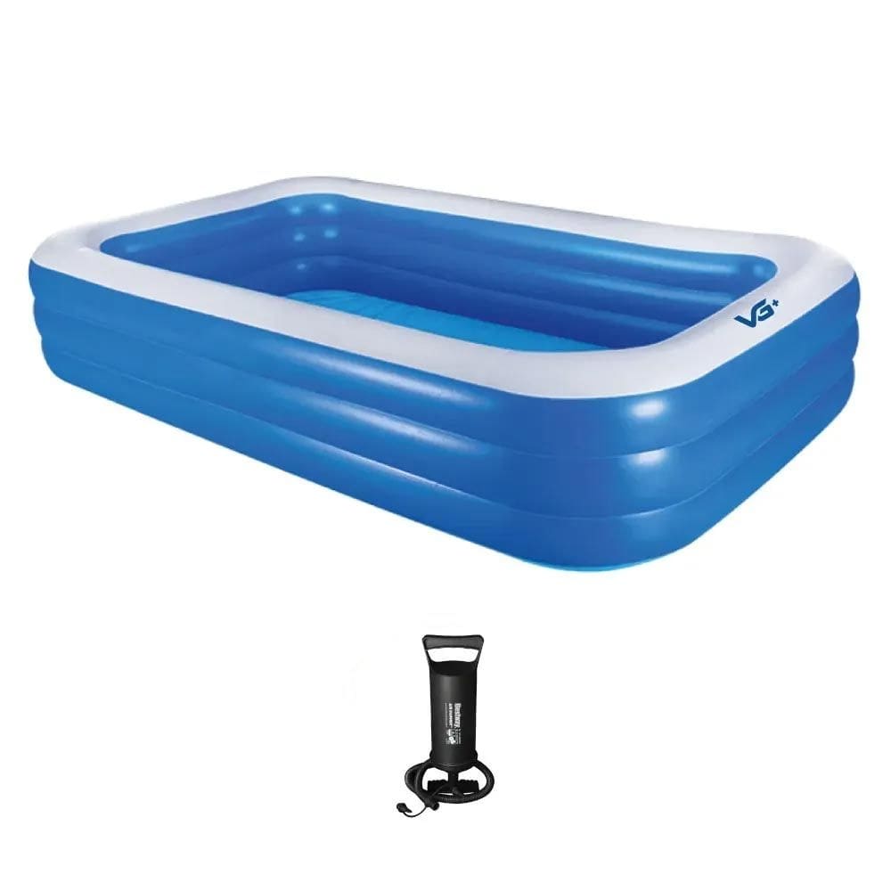 Piscina Inflável Retangular Azul 540 Litros Pvc com Bomba Vg+