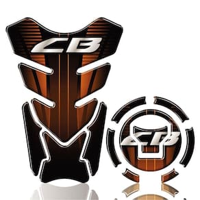 Kit Protetor De Tanque E Bocal Adesivo Moto Honda Cb Laranja Cor Laranja