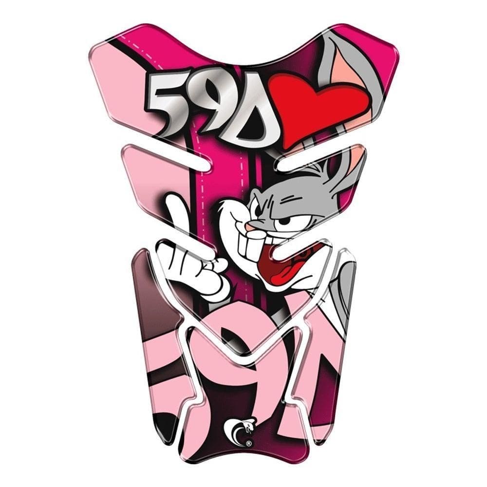 Adesivo Resinado Protetor De Tanque Moto Honda Pernalonga Rosa Cor Rosa