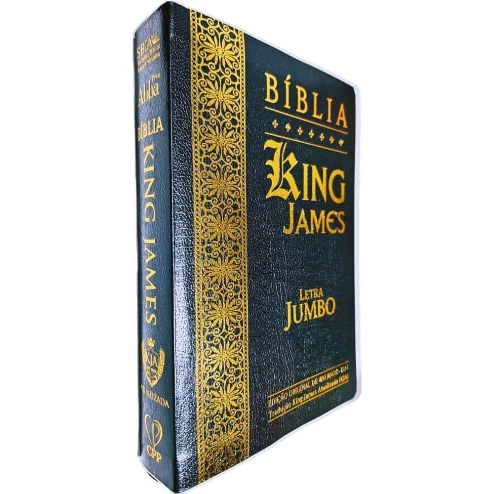 Bíblia Sagrada Kja King James Atualizada Letra Jumbo Edição Orig. De 400 Anos - 1611 Coverbook Preta