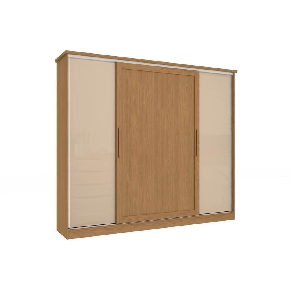 Guarda Roupa Casal 4 Portas de Correr e 4 Gavetas N565 Canela/Macadamia - Kappesberg