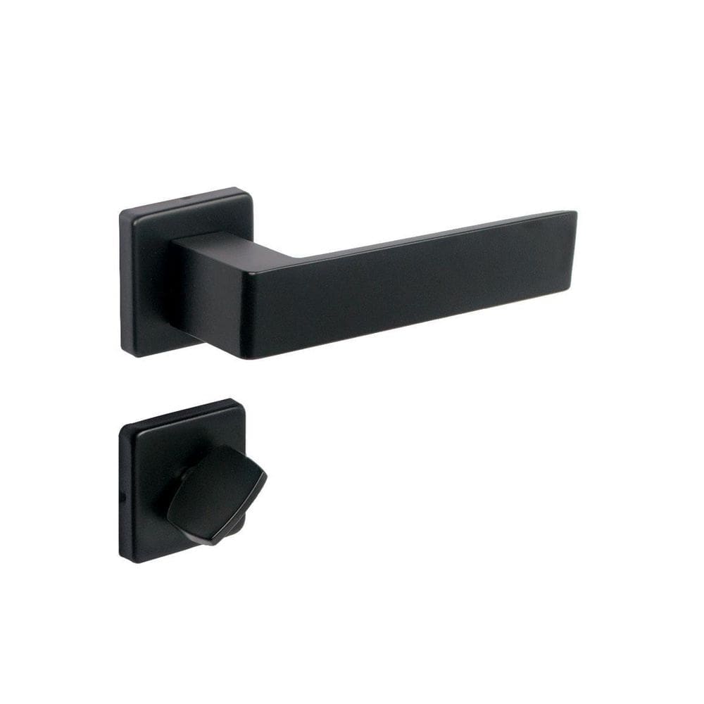 Fechadura banheiro imab tess roseta quadrada preta 40mm