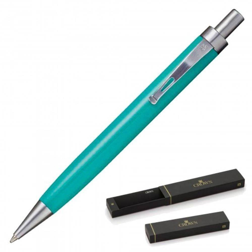 Caneta crown dell turquesa esferográfica