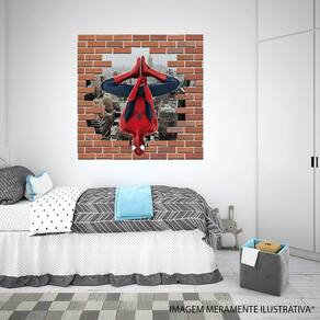 Adesivo De Parede Tijolo Falso Homem Aranha Mod02