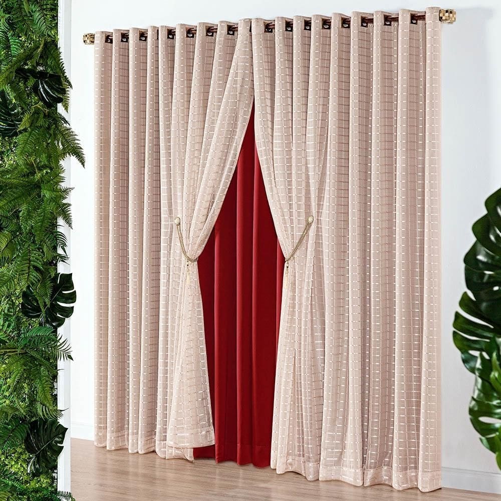 Cortina iris 3 metros semi blackout sala quarto varão