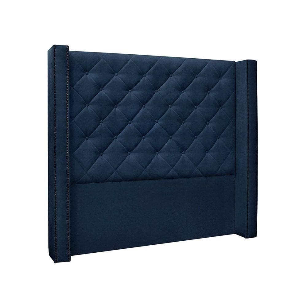 Cabeceira King 195 Cm Vicenza Suede Azul Marinho