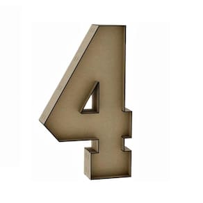 Número 4 letra caixa grande mdf 60cm de altura decoração