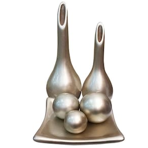 Vasos par lâmpadas e centro de mesa 3 cerâmica gold