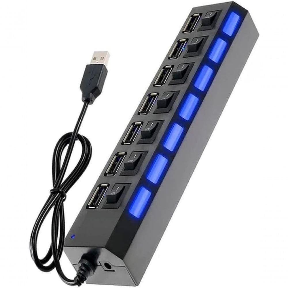 Hub 7 Portas Usb Auxiliar Duplicador, Multiplicador, Extensão 2.0