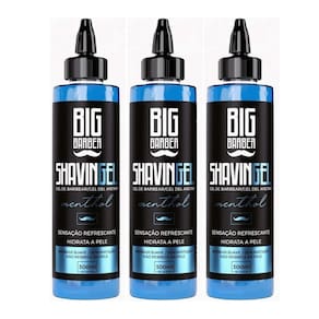 Kit 3x shaving gel de barbear menthol 300ml big barber