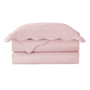 Colcha mandi king 03 peças 2,80x2,60 rosê camesa