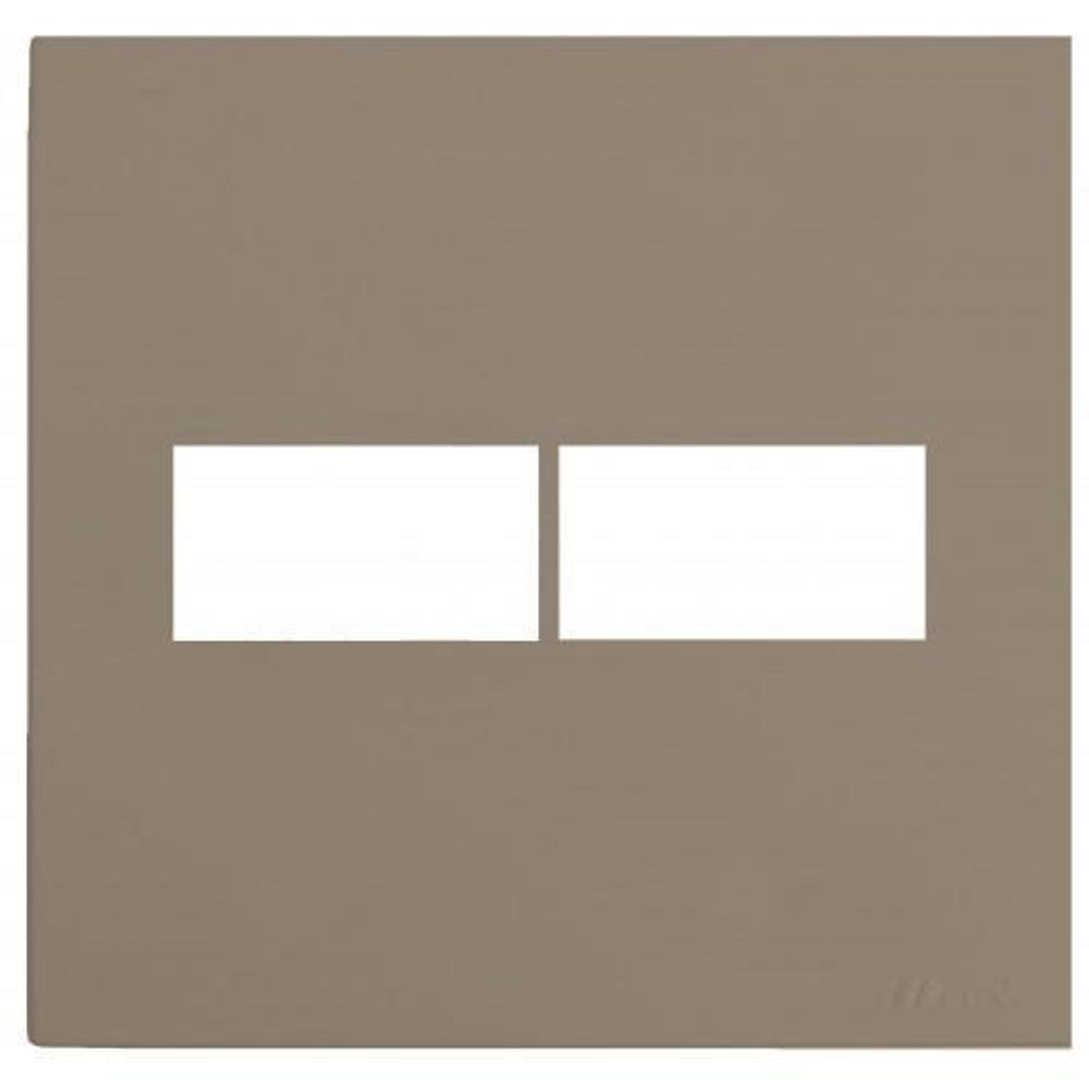 Placa para 2 mod com suporte 4x4 - recta  satin fosco