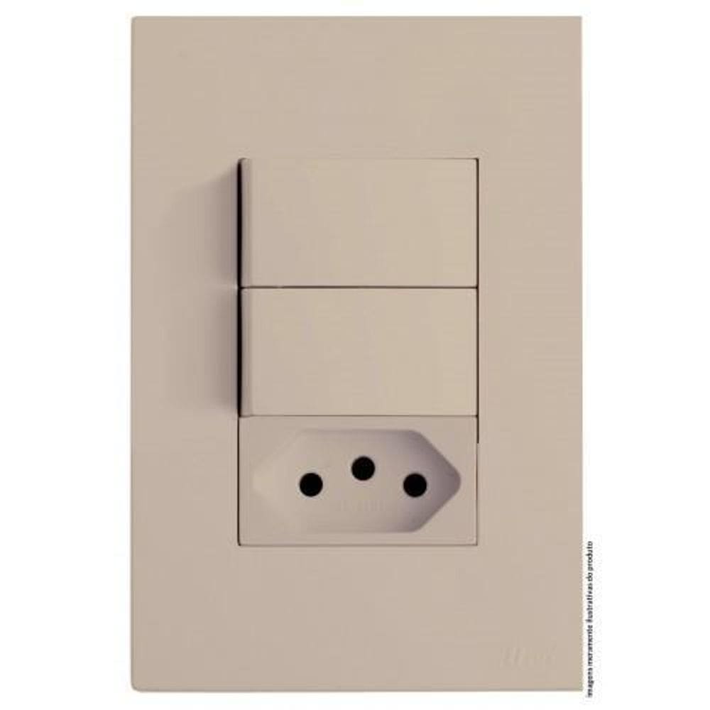 Kit interruptor duplo + tomada 10a 4x2 brs12266-1ar
