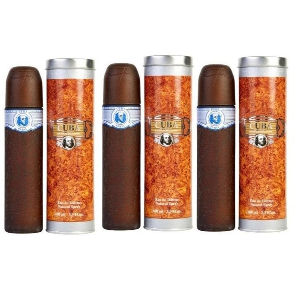 Kit 3 perfumes cuba blue masculino 100 ml