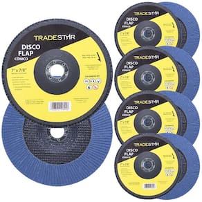Kit disco de lixa flap 7 pol grão 80 para lixadeira 10 un