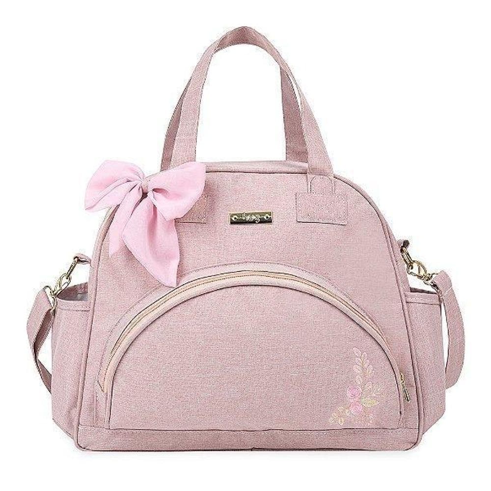Bolsa De Maternidade Hug Grande Floral Rosa