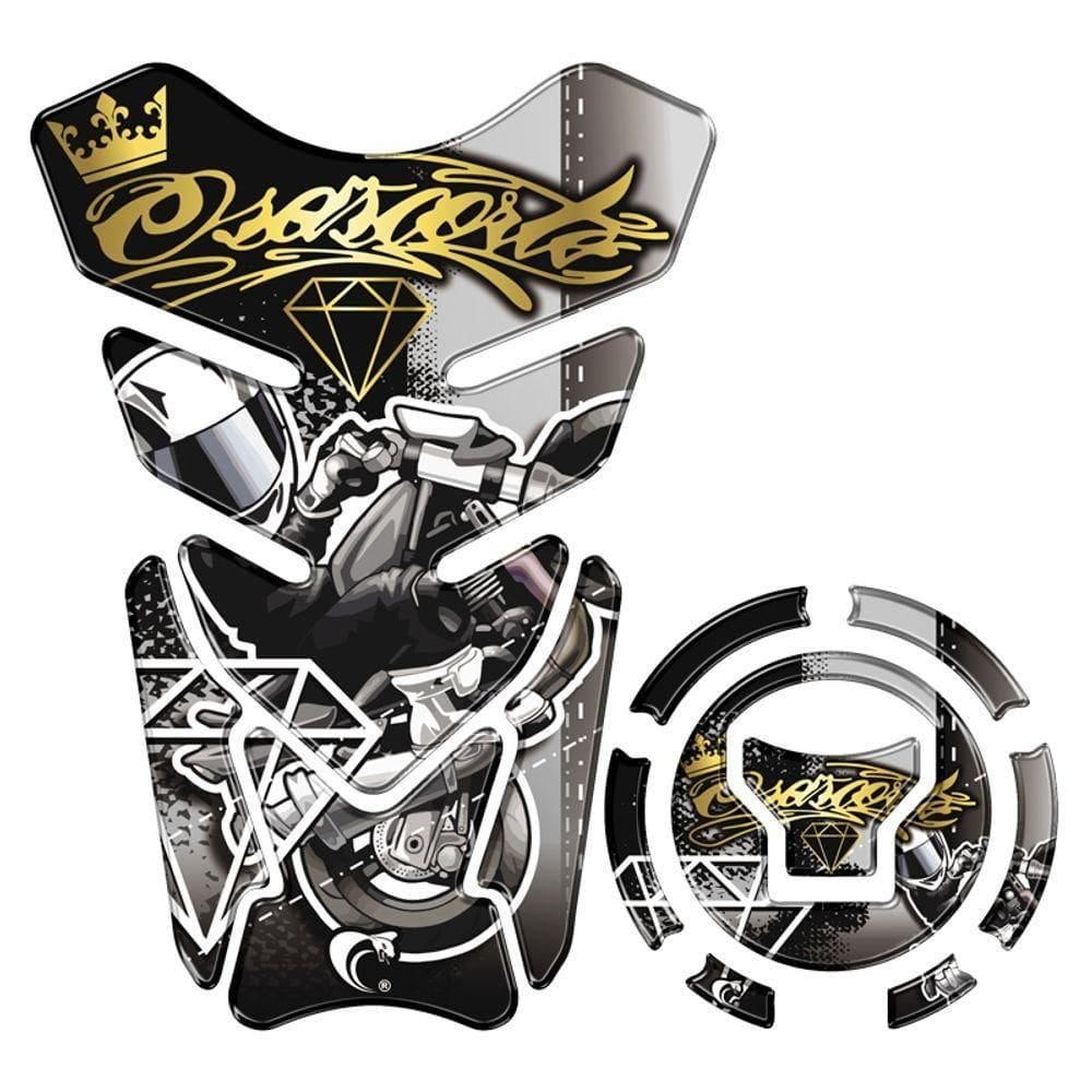 Kit Protetor Tanque Adesivo Moto Honda Acima 2018 Dourado Cor Dourado
