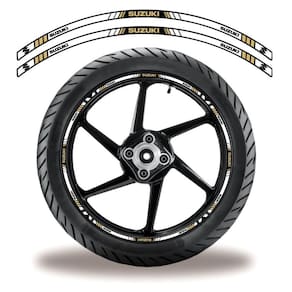 Adesivo Friso Roda Refletivo Moto Suzuki Dourado Dourado 1