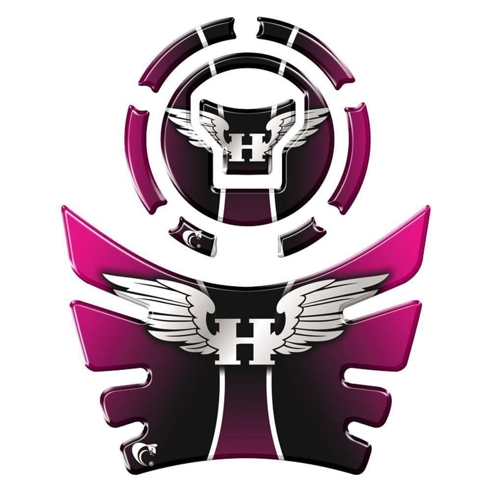 Kit Adesivo Protetor Tanque E Bocal Moto Honda Acima 2018 Asa Pink Azul