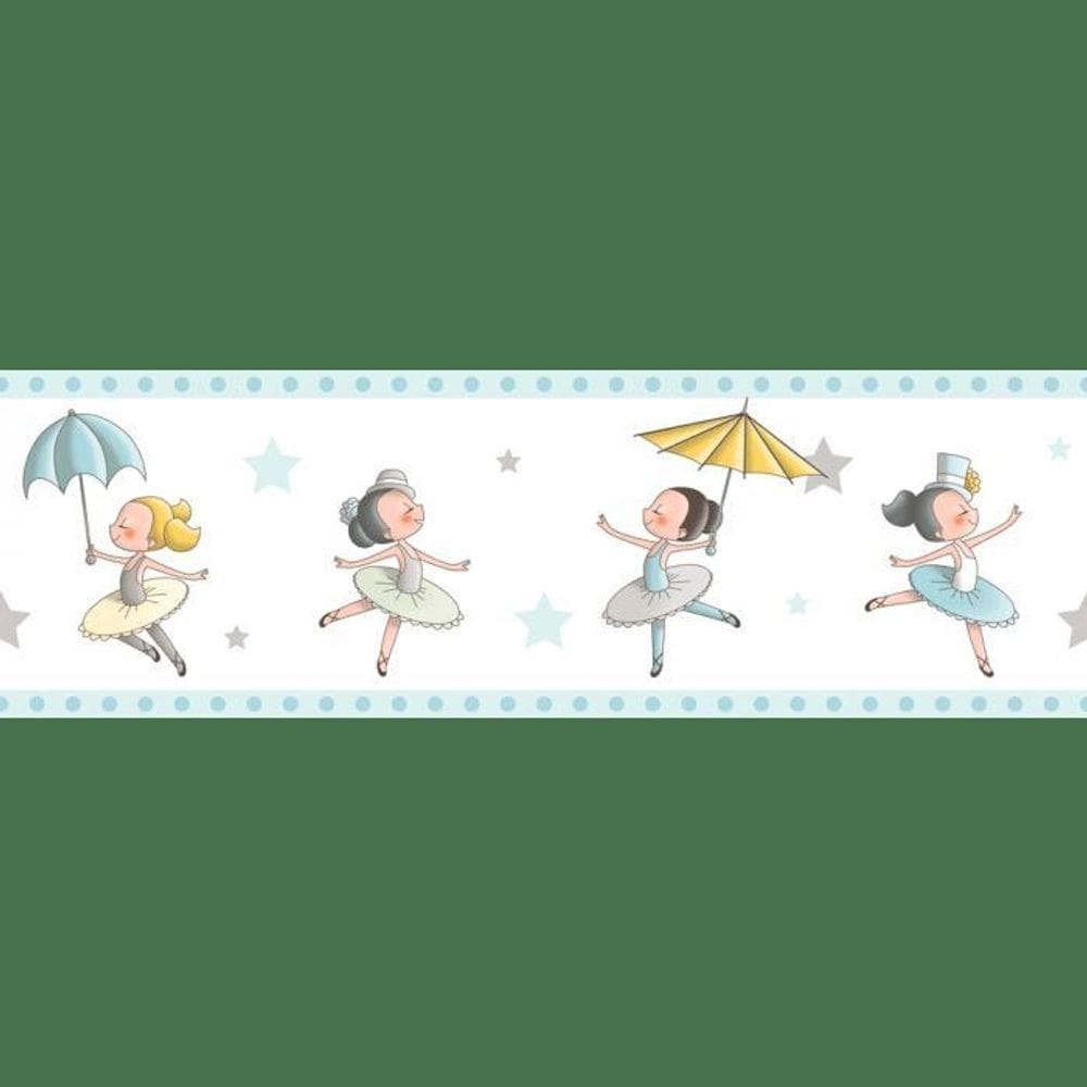 Faixa de parede azul bailarinas - importada para decoração
