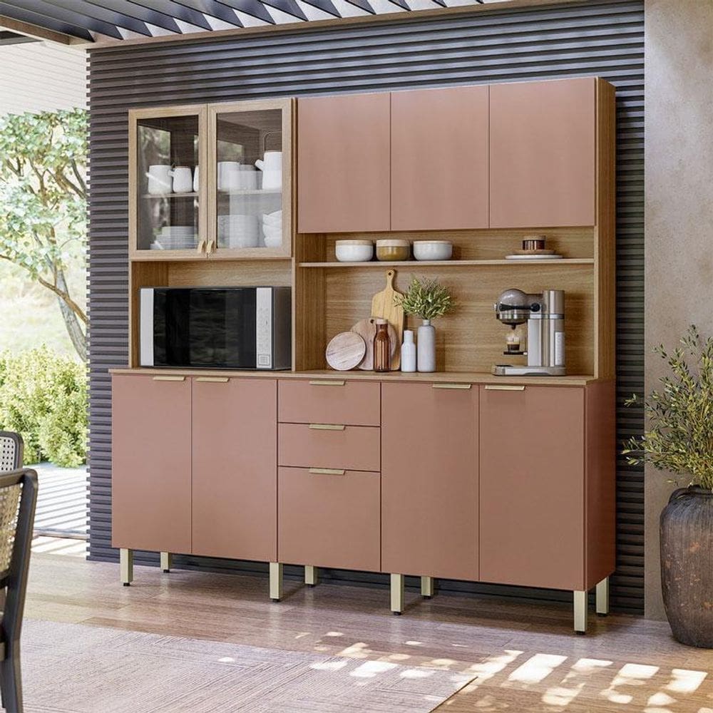 Kit para Cozinha Compacta Ambiente Amora Amêndola Marsala Prime TX – Demóbile