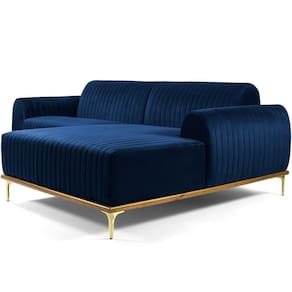 Sofá 4 Lugares Com Chaise Molino 265 Cm Azul Oxford C-304