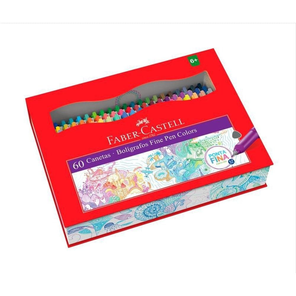 Caneta ponta porosa fine pen colors 60 cores
