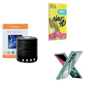 Kit caixa de som + capinha samsung s23 ultra + película 9d