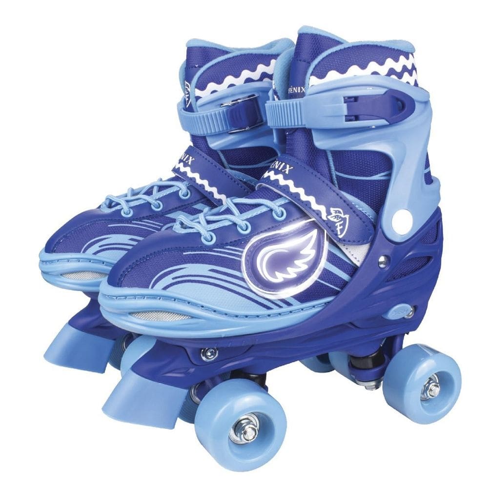 Patins roller ajustável fênix rl-03 a 38-41 azul com luzes