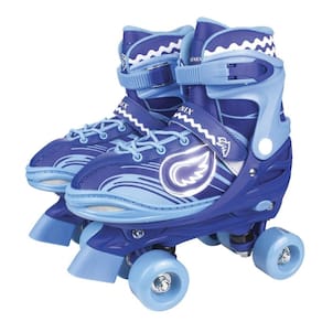 Patins roller ajustável fênix rl-03 a 38-41 azul com luzes