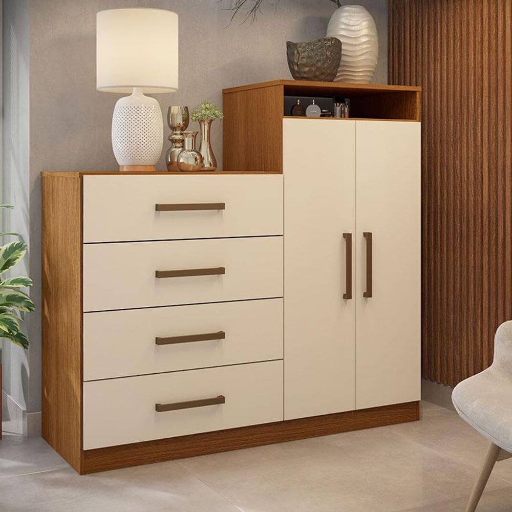Cômoda Sapateira Ambiente Áurea Amêndola Touch Off White – Demóbile