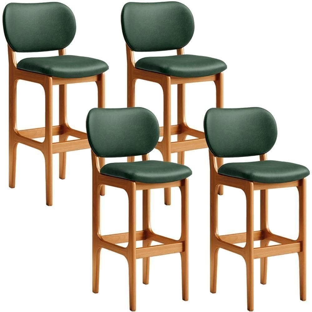 Kit 4 Banquetas Alta Cozinha Betta L02 Imbuia Verde Musgo