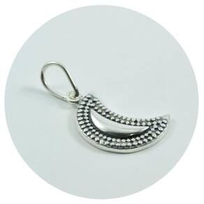 Pingente prata envelhecida 925 meia lua 11x15mm - p. vecchio