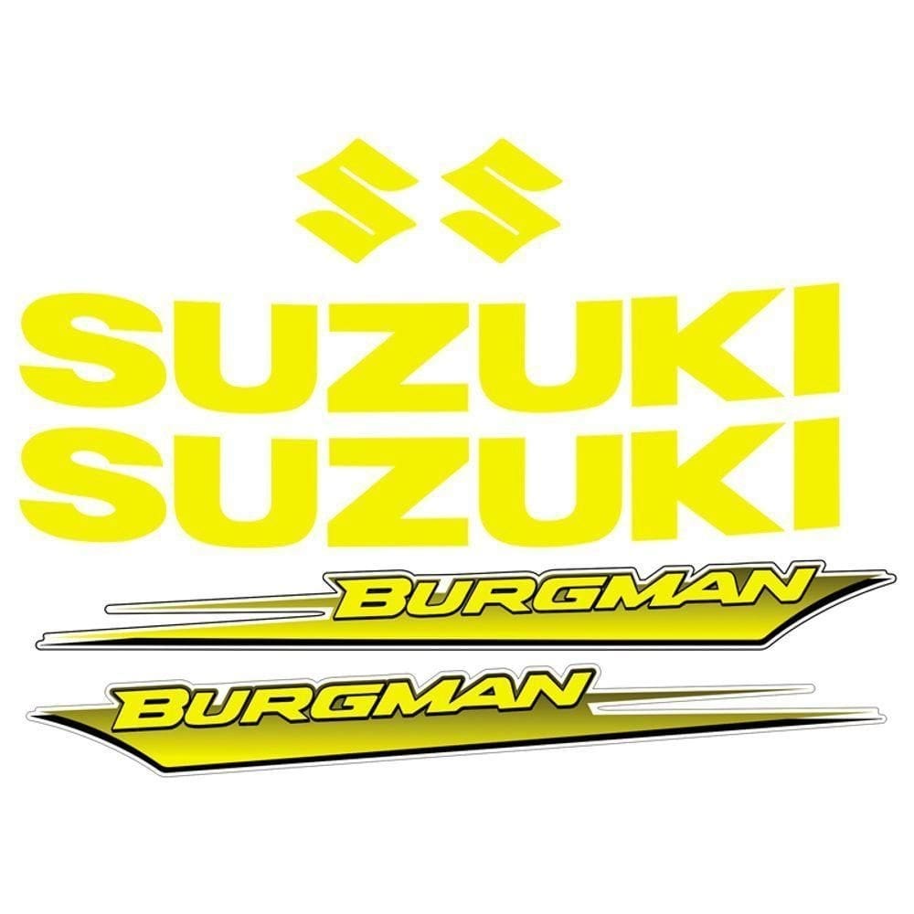 Kit Jogo Emblema Adesivo Suzuki Burgman 2005 A 2009 Amarelo Amarelo