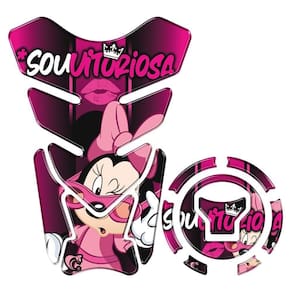 Kit Protetor Tanque Adesivo Moto Honda Acima 2018 Minnie Cor Rosa