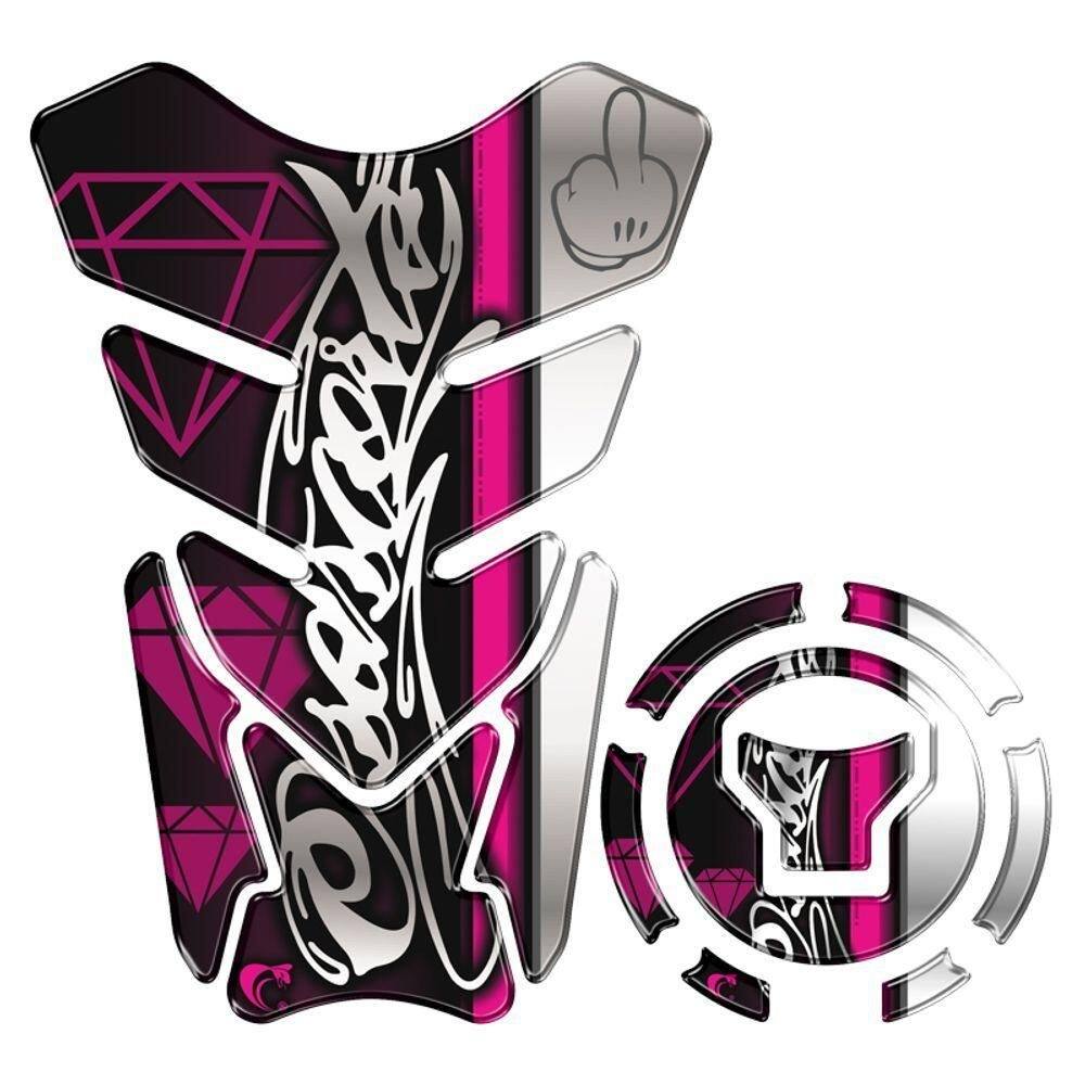 Kit Protetor Tanque Adesivo Moto Honda Acima 2018 Rosa Cor Rosa