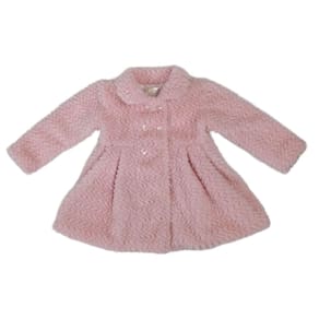 Casaco pele infantil fem Petit Cherie rosa