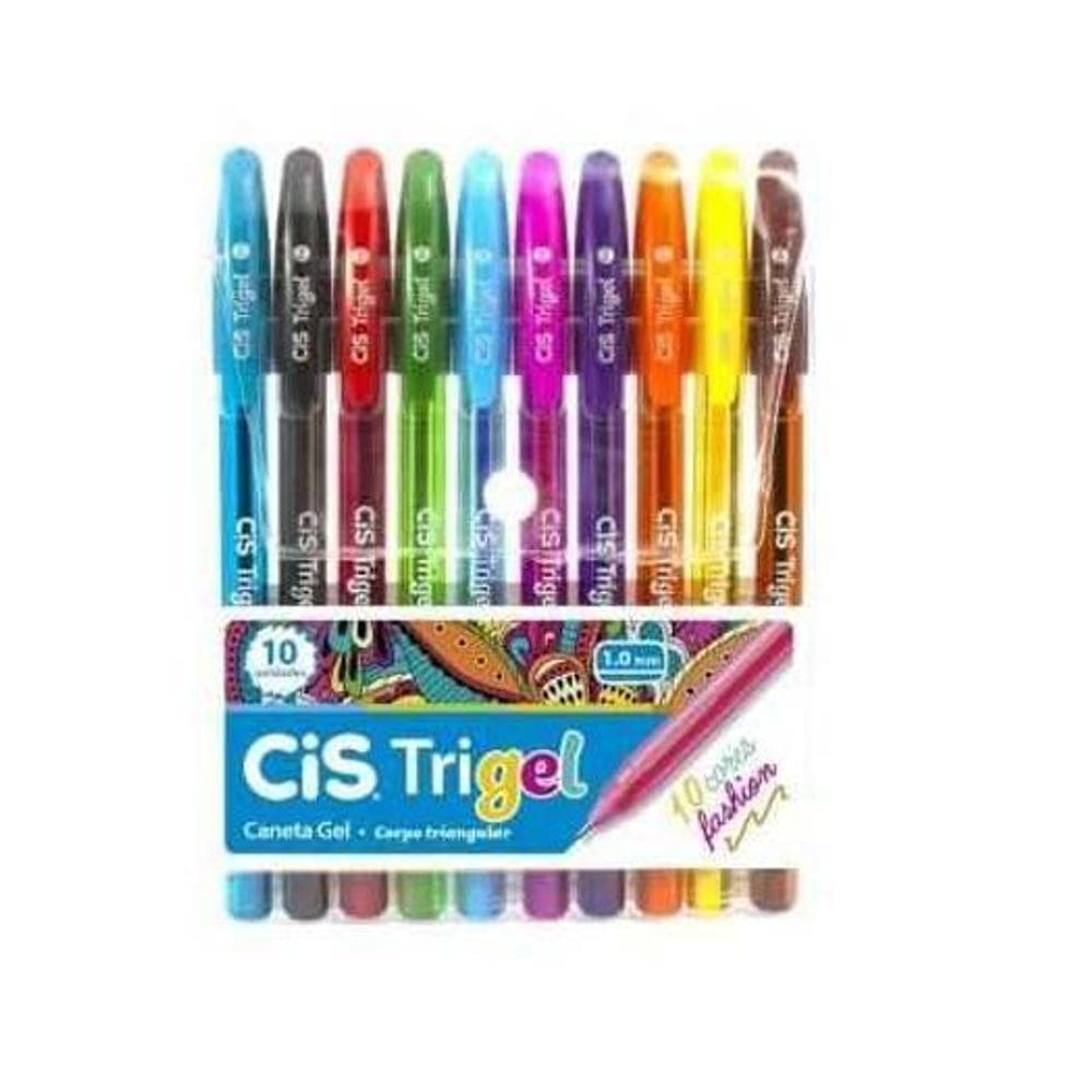 Caneta gel cis - trigel fashion 1.0mm - 10 cores