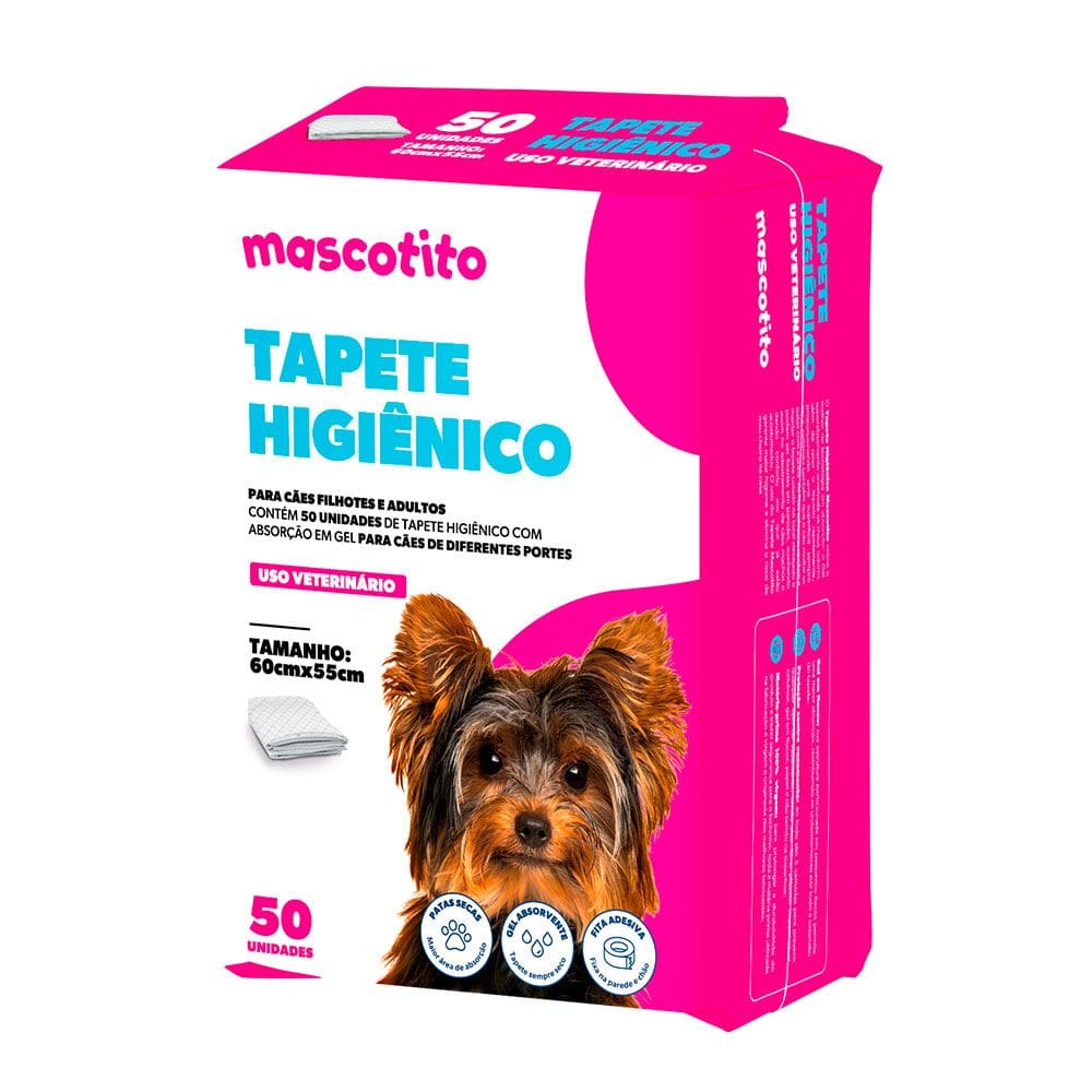 Tapete Higiênico Mascotito 60x55cm com 50 Unidades