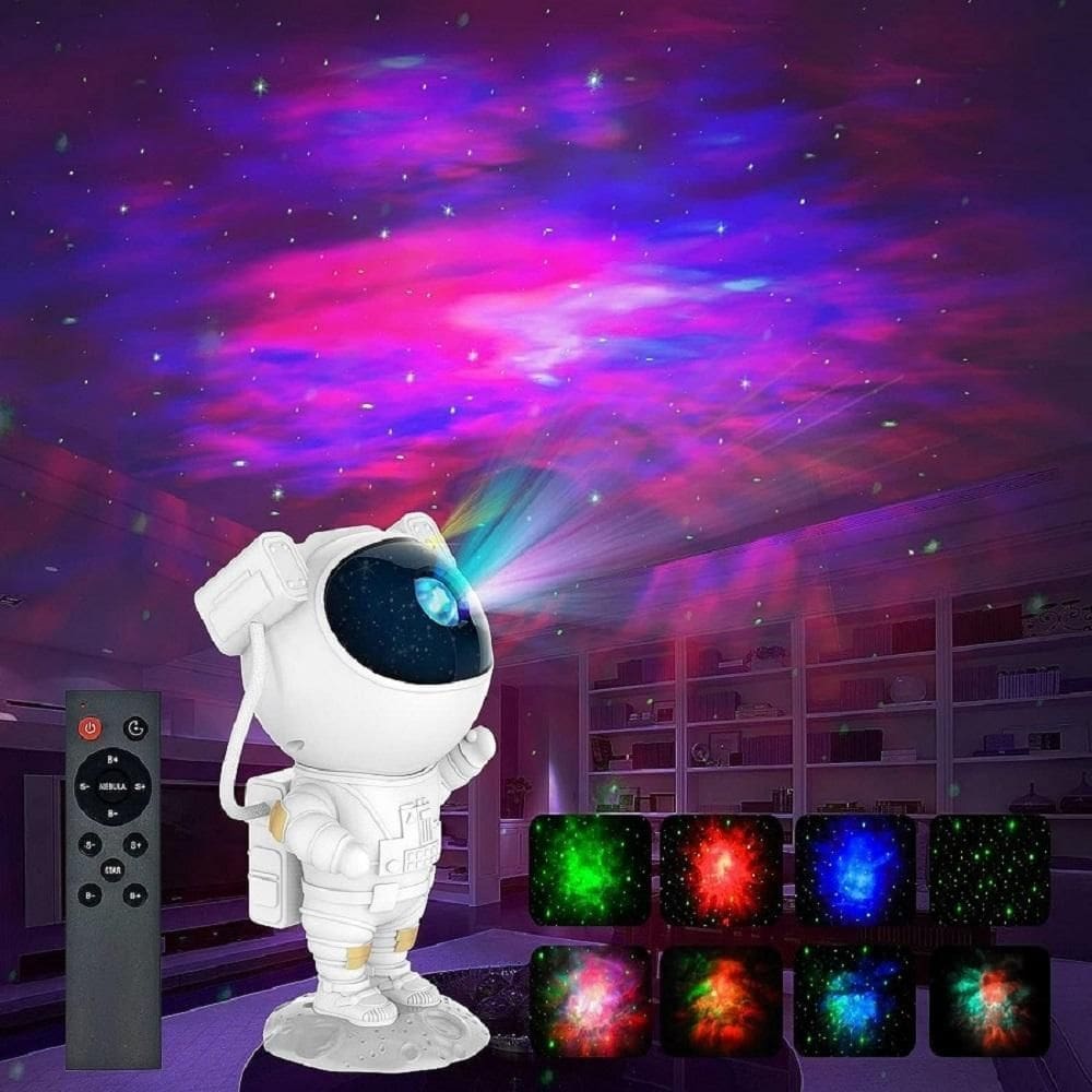 Projetor astronauta led estrelas galáxia - dia das crianças