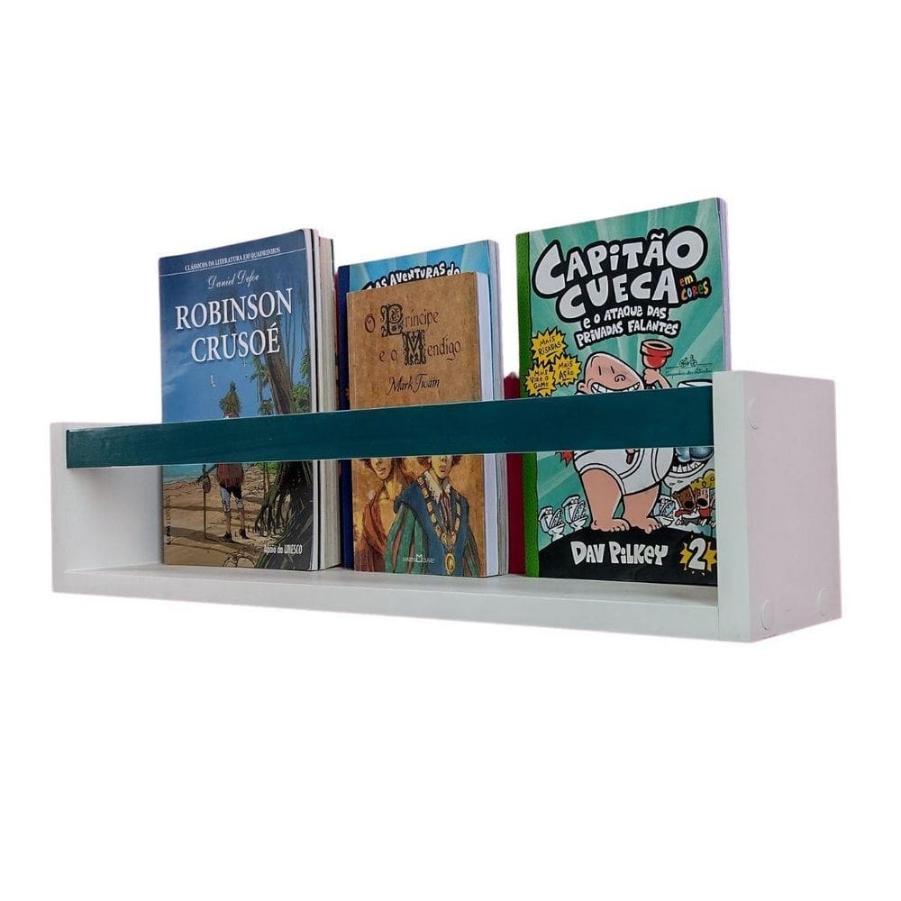 Kit 2 prateleiras livros criança nicho parede livreiro