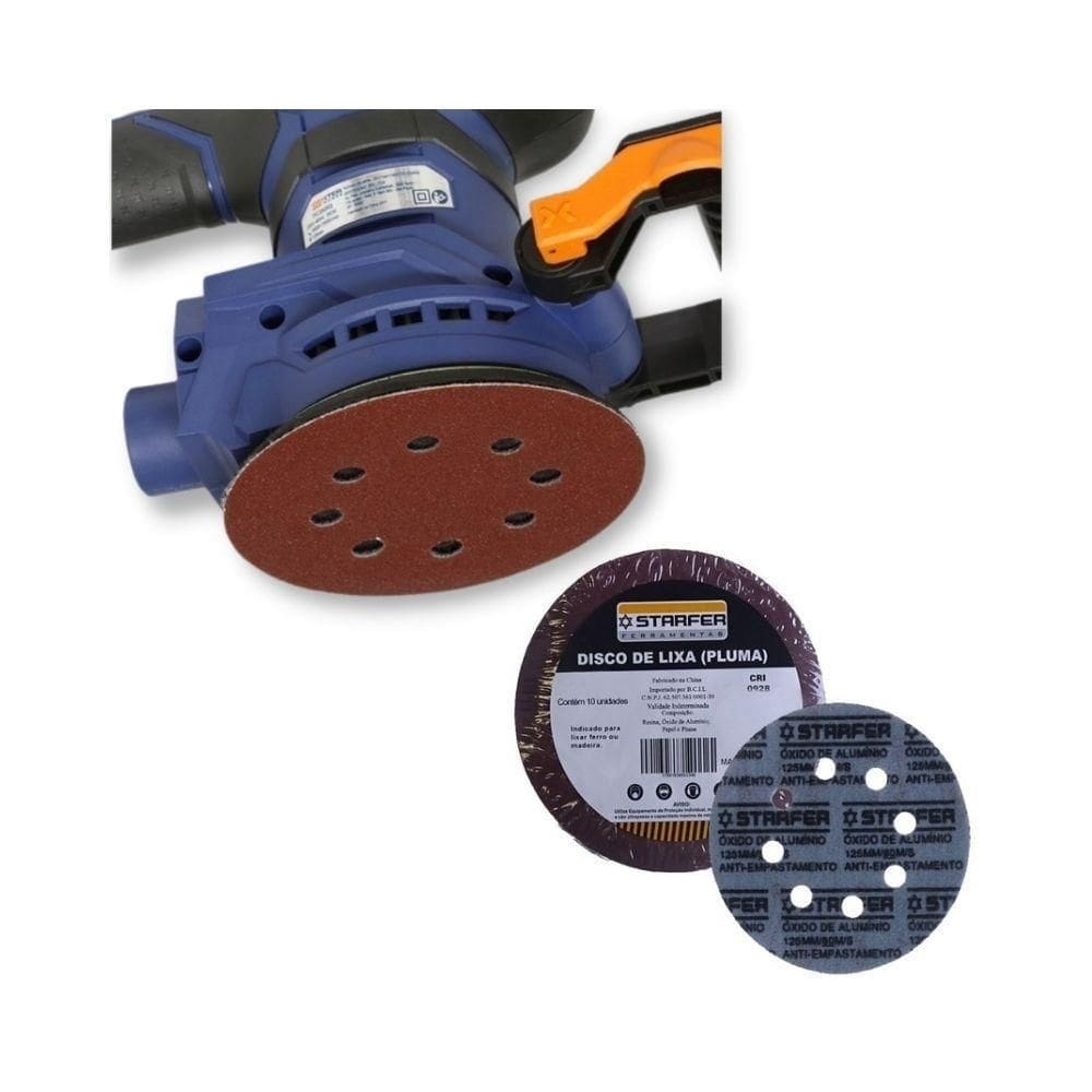 Disco de lixa tiras aderentes ferro 125mm grão 220 starfer 50