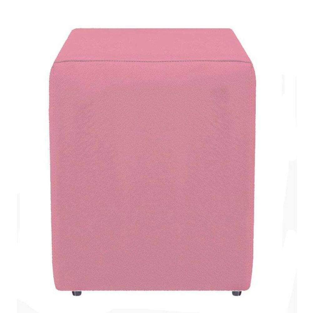 Puf, decoração de sala, puff quadrado suede rosê