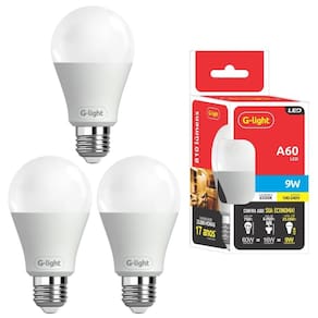 Kit 3 lâmpadas led branco frio 9w 810 lumens iluminação